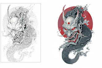 draw amazing japanese oriental tattoo
