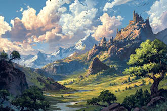 illustrate fantasy landscapes for novels and games