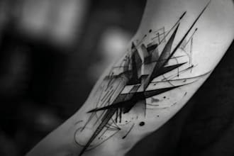 custom an abstract black tattoo design