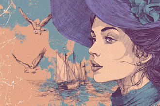 make vintage retro poster illustration