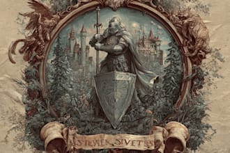 reate a awesome medieval vintage fantasy logo