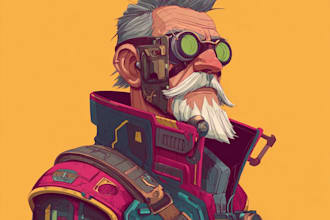 a sci fi character illustration or sci fi character