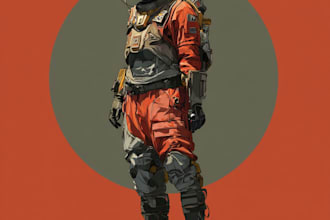 sci fi character illustration or sci fi character