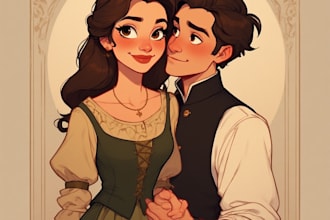 draw couple portrait illustration