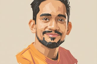 paint amazing vector cartoon portrait