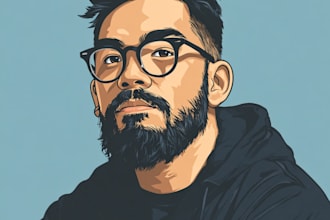 draw amazing vector cartoon portrait