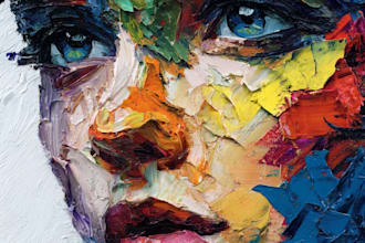 make abstract painting art or color abstract portrait