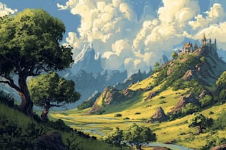 illustrate fantasy landscapes for and rpg worlds