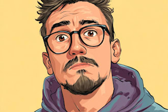 draw cartoon vector portrait with your face