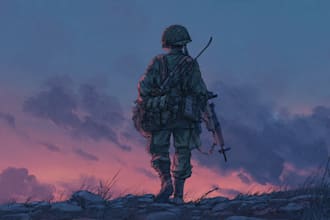 draw military concept art , monsters and characters