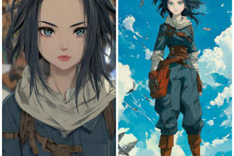 do a anime couple character art anime style