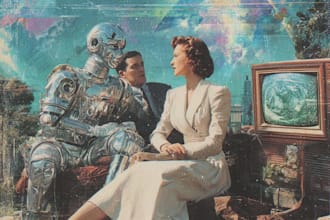 create a vintage retro modern album cover artwork