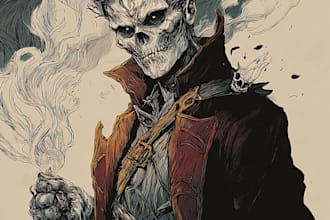 illustrate terrifying fantasy horror characters and monsters