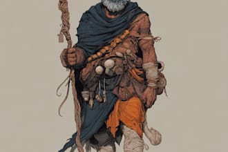 draw original dnd or rpg character art mpas party for you
