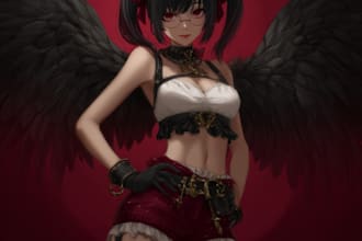 draw an anime character illustration for commercial use