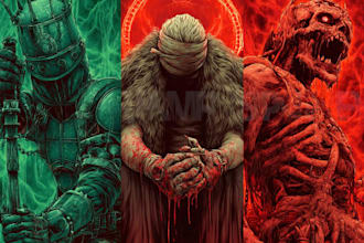 illustrate horror characters, monsters, and demons