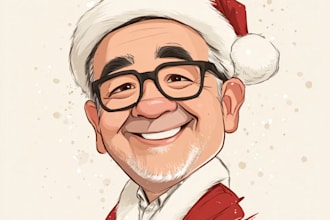 illustration christmas book holiday cartoon caricature card