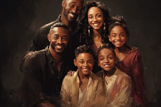 draw family portrait illustration
