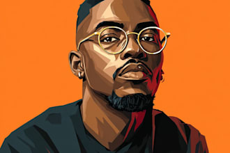 draw a vector cartoon portrait or avatar