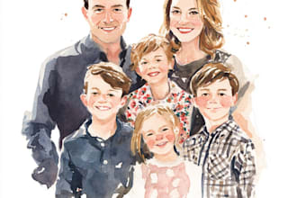 custom portraits family portraits ,couple portrait