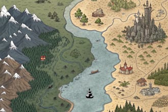 do fantasy city map for dnd map illustration world vector