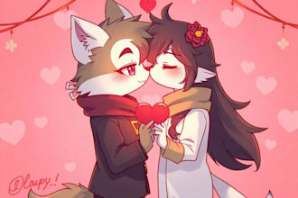 draw couple furry, fursona or anthropomorphic art