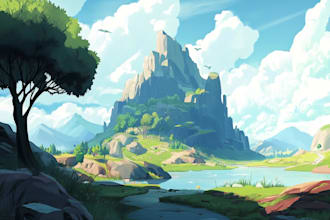create environment fantasy landscape illustration