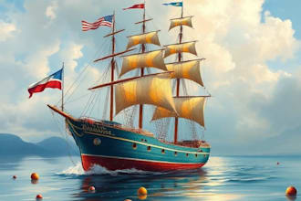 create ship oil painting of you idea