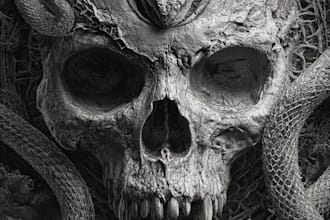 dark art, horror or skull artworks illustration