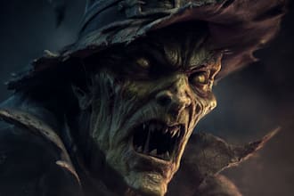 draw a fantasy horror art and horror character