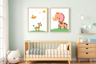 design cute wall art for children room, nursery poster, book illustration