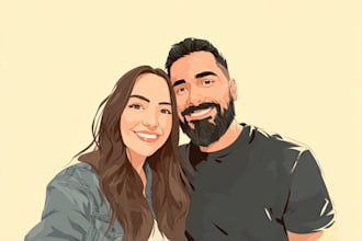 design couple portrait illustration