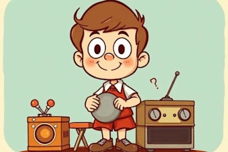 draw retro vintage cartoon illustration