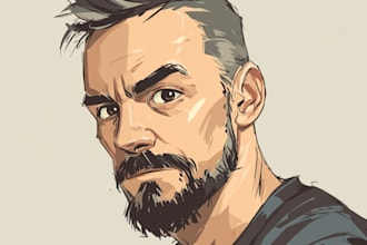 drawing cartoon vector portrait