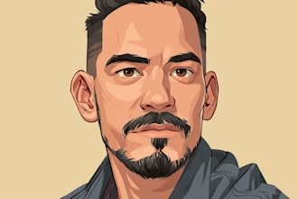 draw cartoon vector portrait with your face