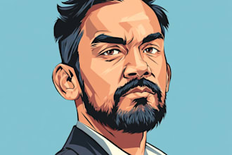 draw cartoon vector portrait with your face