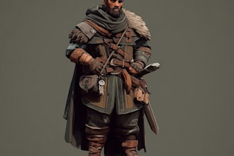 make realistic game character concept art