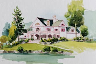 paint a awesome watercolor wedding venue