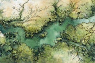 design a watercolor map illustration of your city or venue