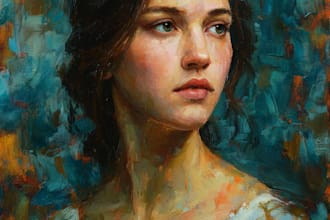 paint an emotional realistic oil portrait from your photo