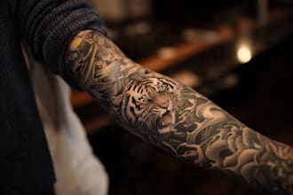 create a tattoo design of tattoo sleeve