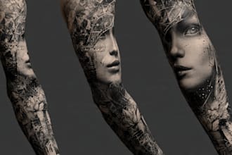 draw a full sleeve tattoo design unique modern