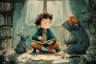 create professional children book illustrations for kids