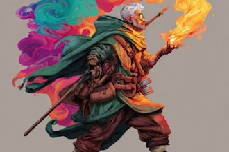 draw  dnd character art and dnd character illustration