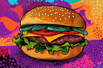 draw food pop art of your food pop art
