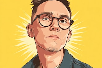 draw cartoon vector portrait with your face
