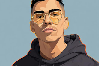 draw realistic face vector cartoon portrait of you