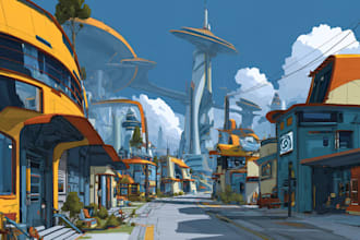 do a amazing science fiction city, cyberpunk futuristic city