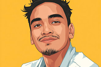 draw cartoon vector portrait with your face