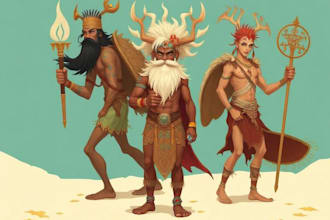 characters desing prehispnic and mythology